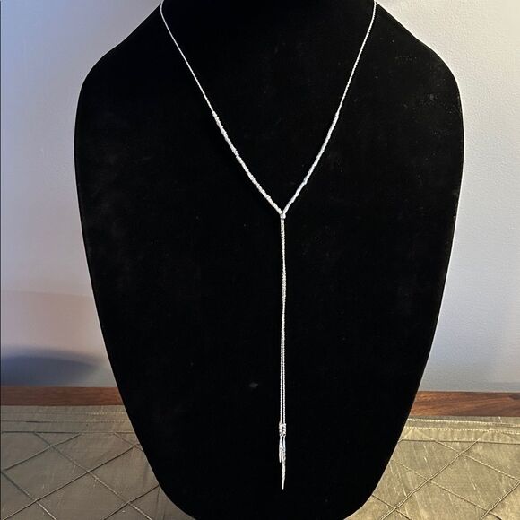 Gorjana Laguna Silver Y Shaped Necklace Dainty Evening Holiday - Picture 2 of 8